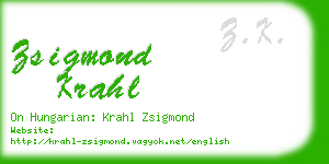 zsigmond krahl business card